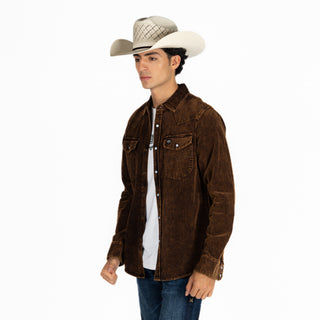 Sobrecamisa Kimes Ranch Catalina Cord Dark Brown Caballero