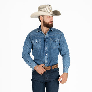 Camisa Rodeo Mezclilla Caballero