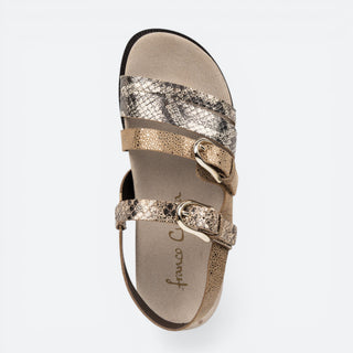 Sandalia Franco Cuadra Piton Molorus Res Gamuza Beige Dama