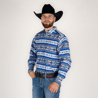 Camisa Ariat Ryder LS Shrt Royal Blue Caballero