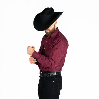 Camisa Golden Rooster Vino Caballero