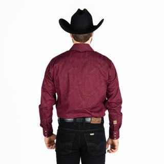 Camisa Golden Rooster Vino Caballero