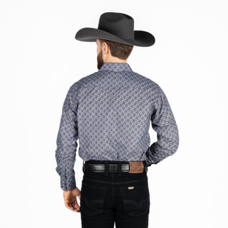 Camisa Rodeo Estampado Gris Caballero