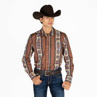 Camisa Wrangler Checotah Café Caballero