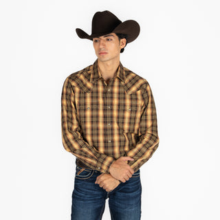 Camisa Wrangler Retro Cuadro Café Caballero