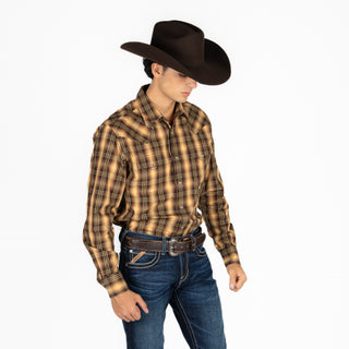 Camisa Wrangler Retro Cuadro Café Caballero