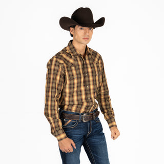 Camisa Wrangler Retro Cuadro Café Caballero