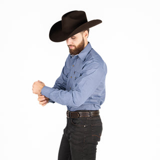 Camisa Golden Rooster Estampado Azul Caballero