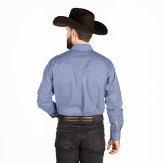 Camisa Golden Rooster Estampado Azul Caballero