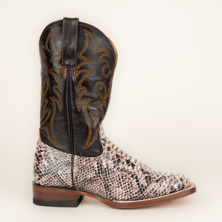 Bota Coyote Ranch Ascensión Piel Grabada De Pitón Café Dama