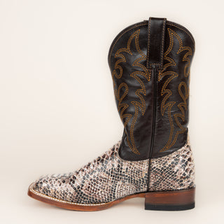 Bota Coyote Ranch Ascensión Piel Grabada De Pitón Café Dama