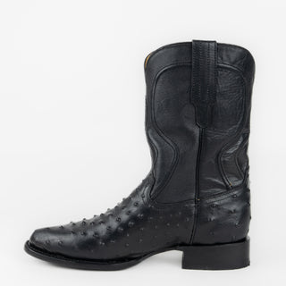 Bota Reyme 1201 Grabado Avestruz Negro Caballero