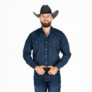 Camisa Rodeo Azul Marino Caballero