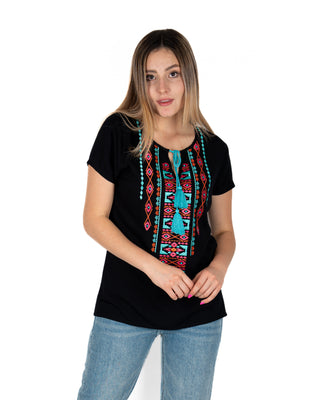 Blusa Pnhandle CapSlv Embroidered Popover Dama