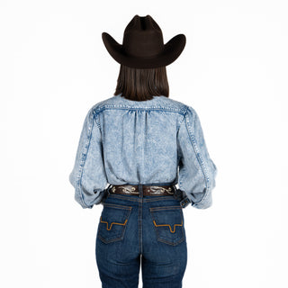 Camisa Kimes Ranch Mae Light Wash Indigo Dama