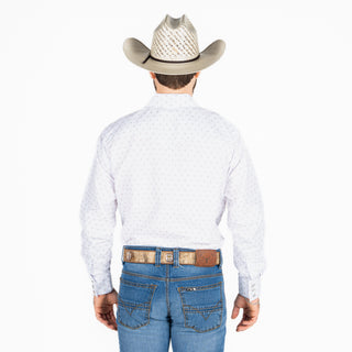 Camisa Rodeo Estampado Blanco Caballero
