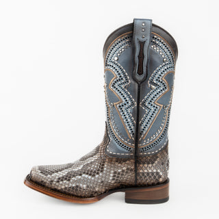 Bota Cuadra Pitón Belly Baby Blue Dama