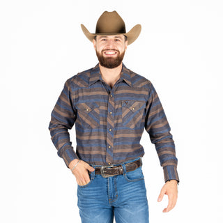 Camisa Golden Rooster Marino Café Caballero