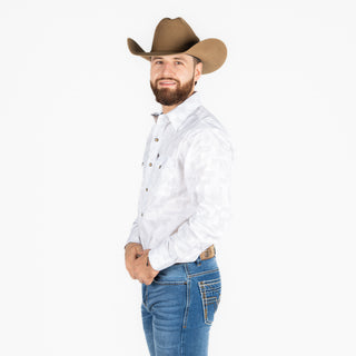 Camisa Golden Rooster Puntos Blanco Caballero