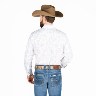 Camisa Golden Rooster Puntos Blanco Caballero