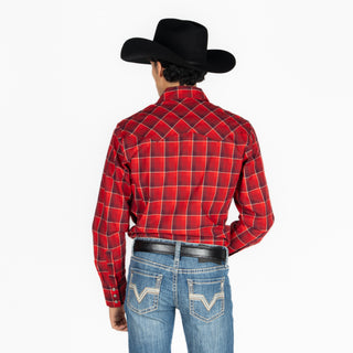 Camisa Wrangler Retro Cuadros Rojo Caballero