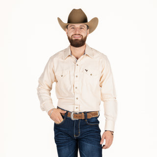 Camisa Golden Rooster Beige Caballero