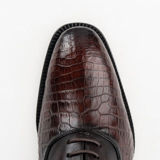 Zapatos Franco Cuadra Alligator Becerro Tender Café Caballero