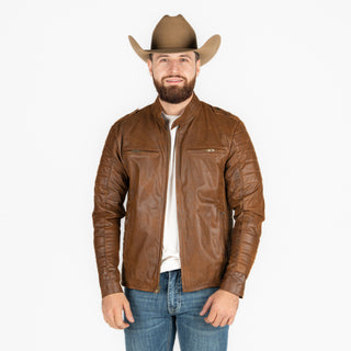 Chamarra Piel Miel Caballero