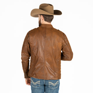 Chamarra Piel Miel Caballero