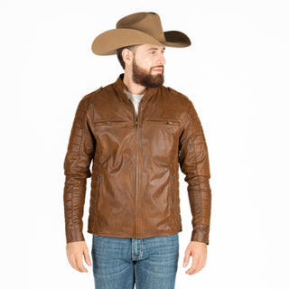 Chamarra Piel Miel Caballero