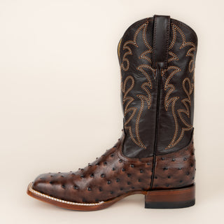 Bota Coyote Ranch Ascensión Grabado Avestruz Café Dama