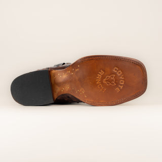Bota Coyote Ranch Ascensión Grabado Avestruz Café Dama