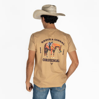Playera Ranch & Corral Kaki Caballero