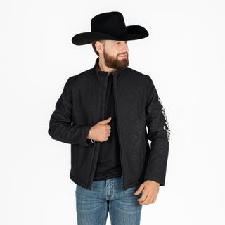 Chamarra Wrangler Checotah Logo Negro Caballero