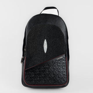 Bandolera Cuadra Mantarraya Negro Caballero