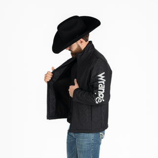 Chamarra Wrangler Checotah Logo Negro Caballero