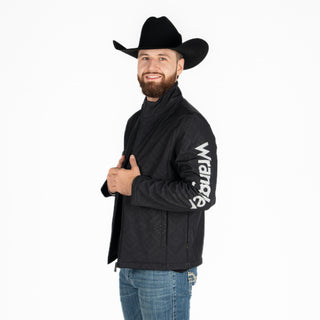 Chamarra Wrangler Checotah Logo Negro Caballero