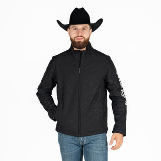 Chamarra Wrangler Checotah Logo Negro Caballero