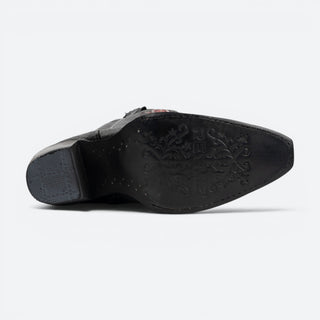 Bota Reyme 858-G-LR Gravado Pitón Negro Mate Dama
