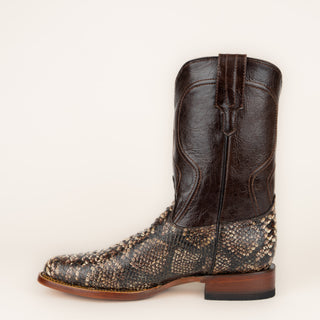 Bota Coyote Ranch Ocampo Grabado Pitón Café Caballero