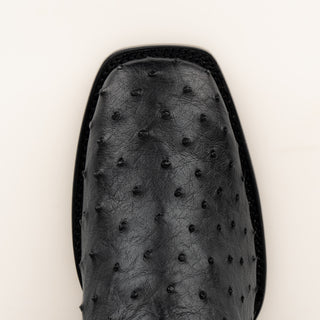 Botín Cuadra Avestruz Negro Caballero