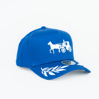 Gorra Sombrero Blanco Carretilla Azul Rey