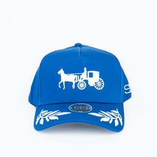 Gorra Sombrero Blanco Carretilla Azul Rey