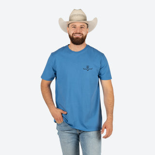 Playera Kimes Ranch Lucky Bucking Mid Blue Caballero