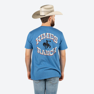 Playera Kimes Ranch Lucky Bucking Mid Blue Caballero