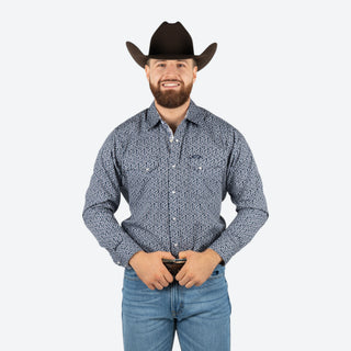 Camisa Wrangler Estampado Azul Caballero
