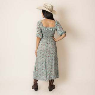 Vestido Rock & Roll Denim Floral Print Dama
