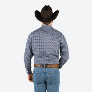 Camisa Wrangler Estampado Azul Caballero