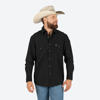 Camisa McAllen Coral Relieve Negro Caballero
