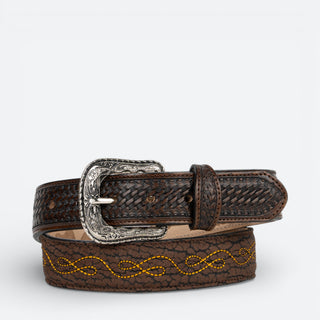Cinturón Chicho Grabado Tejido Choco Niño